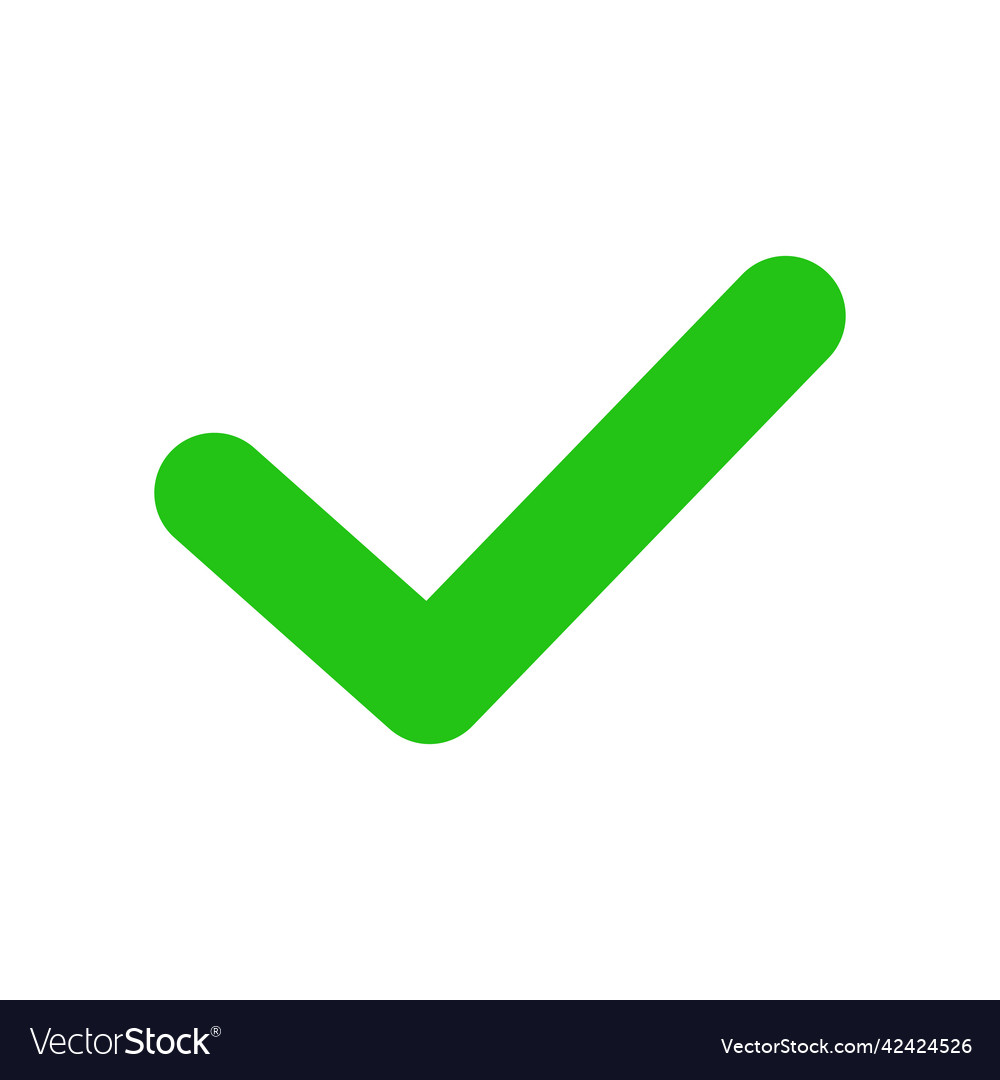 Green check mark icon Royalty Free Vector Image