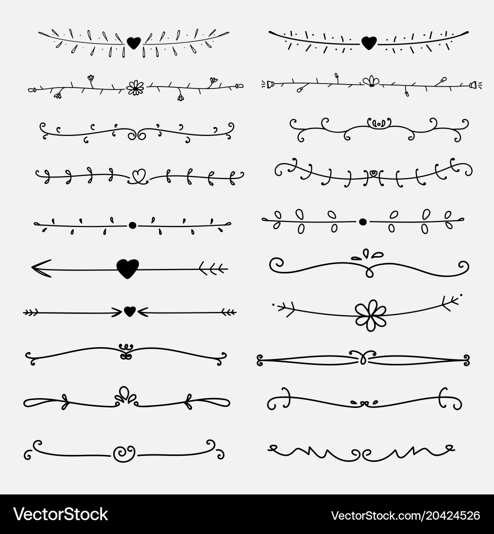Set decorative calligraphic elements Royalty Free Vector