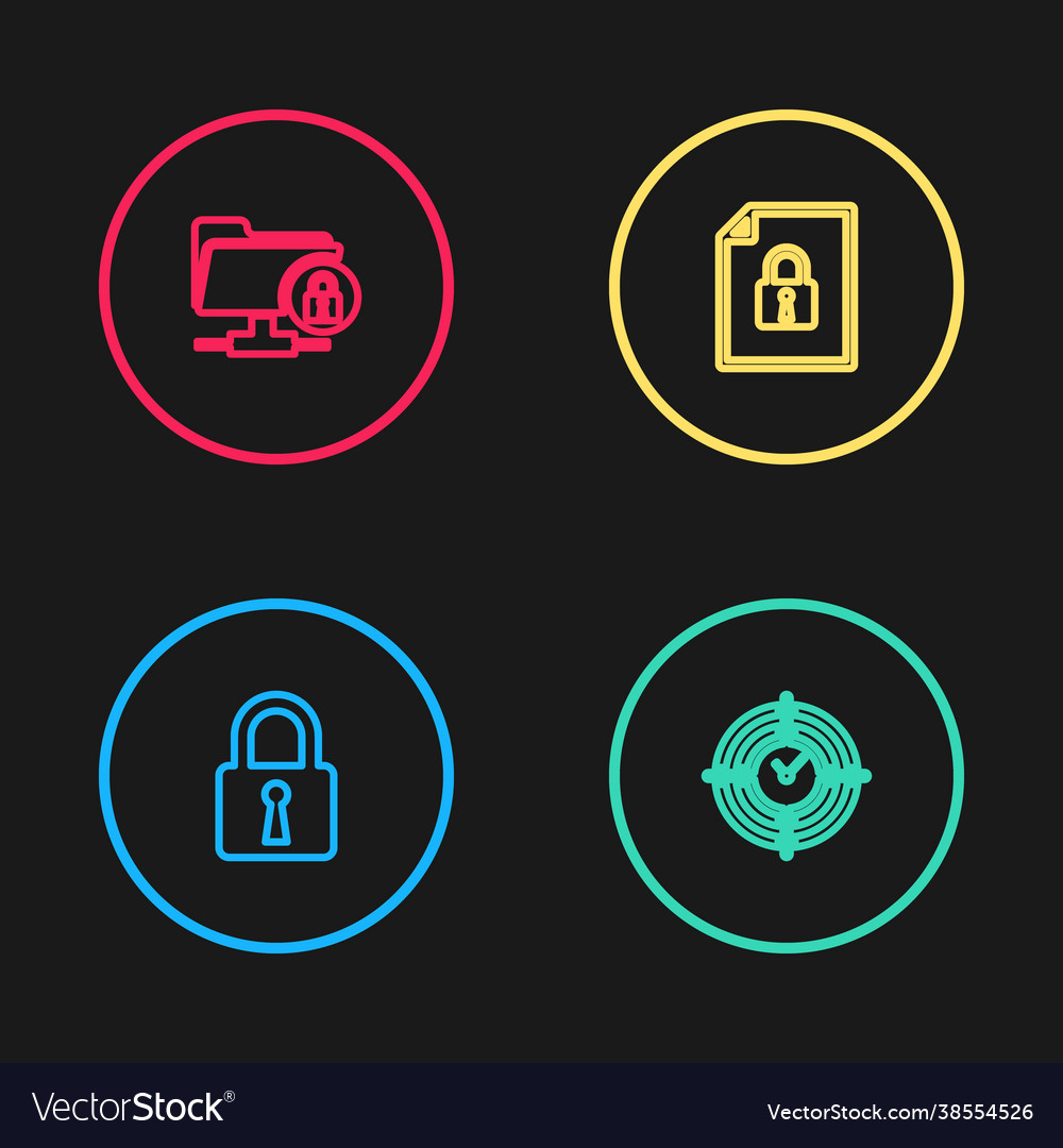 Set line lock time management document and lock Vector Image