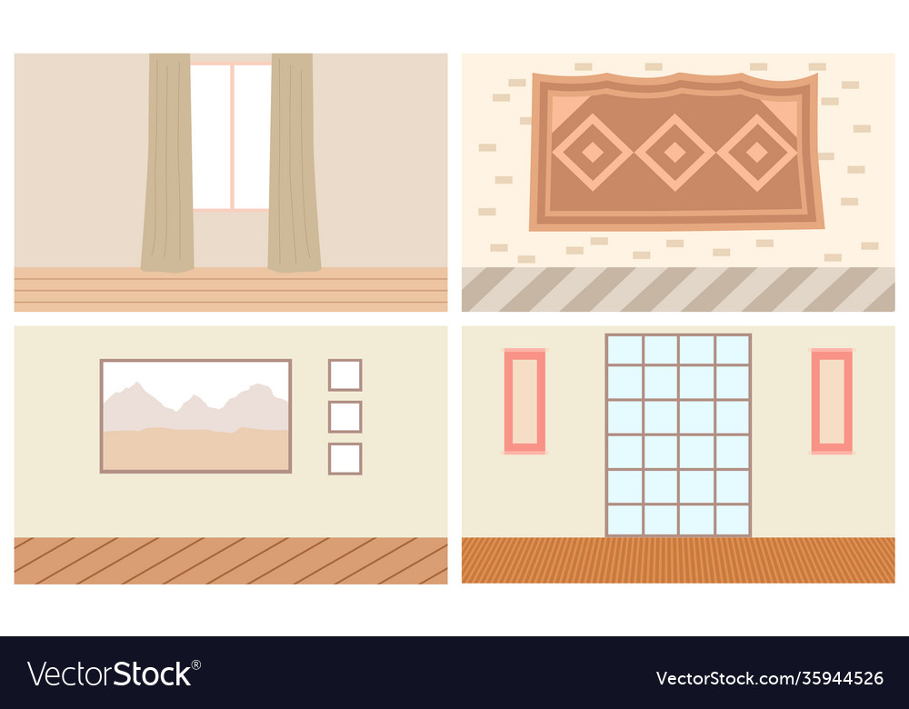 Set on theme wall elements Royalty Free Vector Image