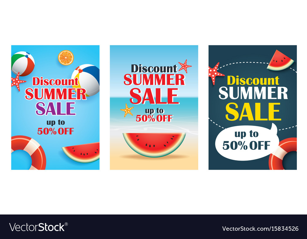 Summer sale emails and banners mobile templates Vector Image