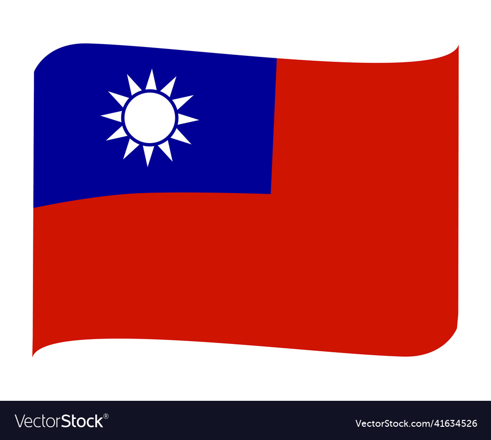 Taiwan flag national asia emblem ribbon design Vector Image