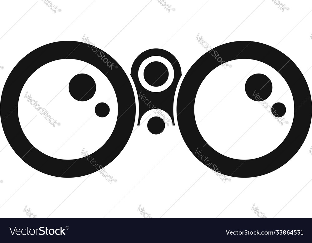 Binoculars explorer icon simple style Royalty Free Vector