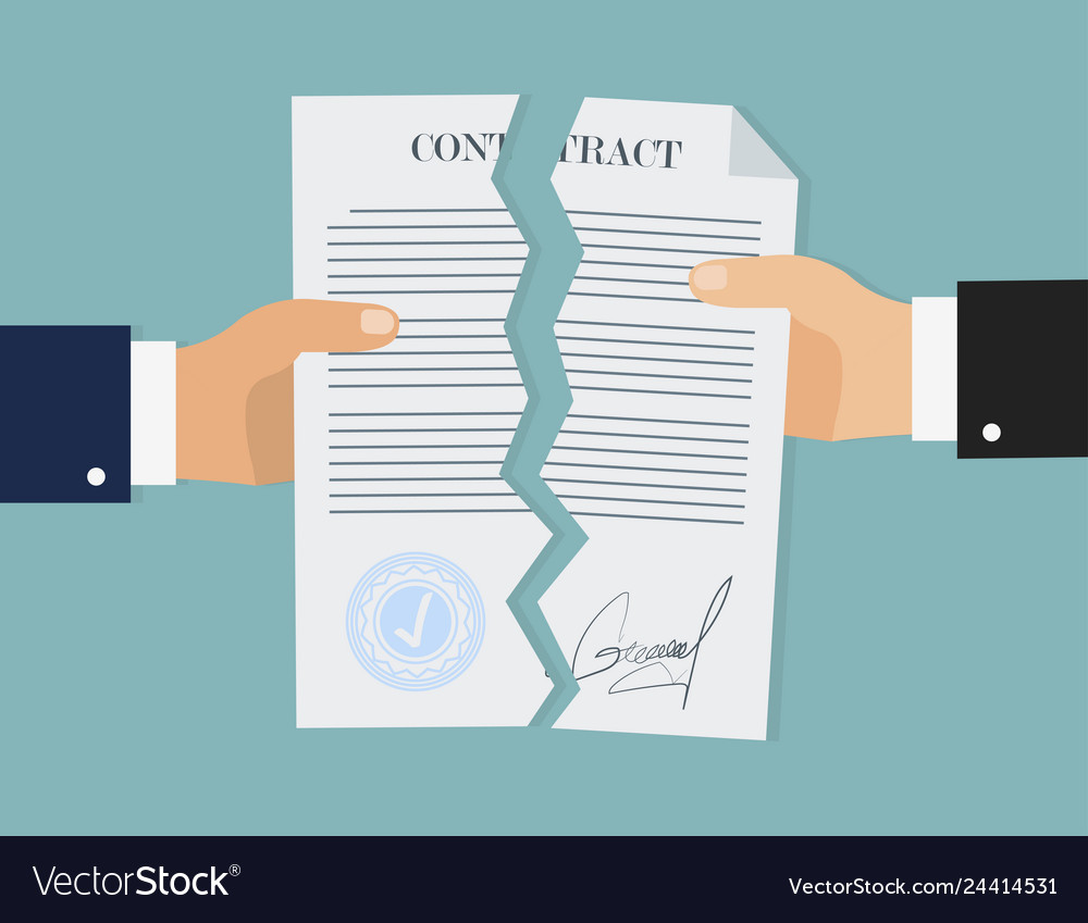 Contract break in flat style business concept Vector Image