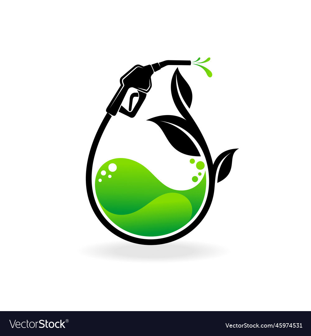 Ecofriendly fuel logo with leaf concept Vector Image