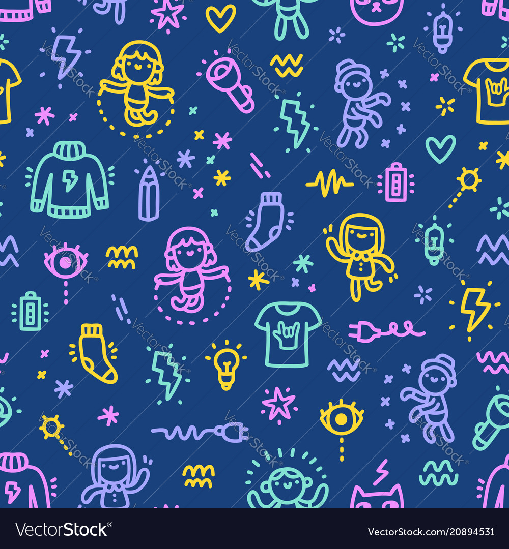 Electric characters pattern Royalty Free Vector Image