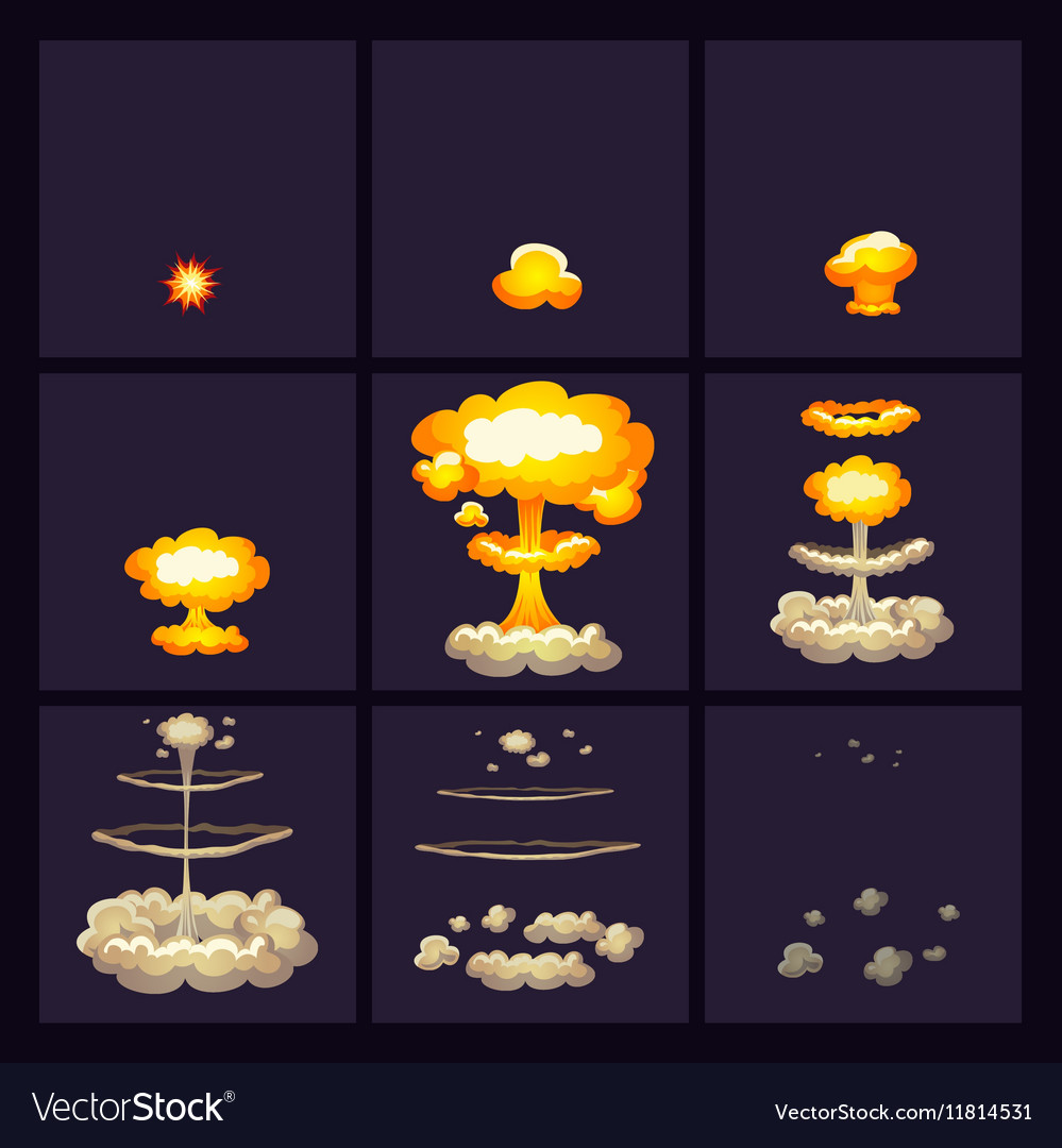 Explosion effects icons set