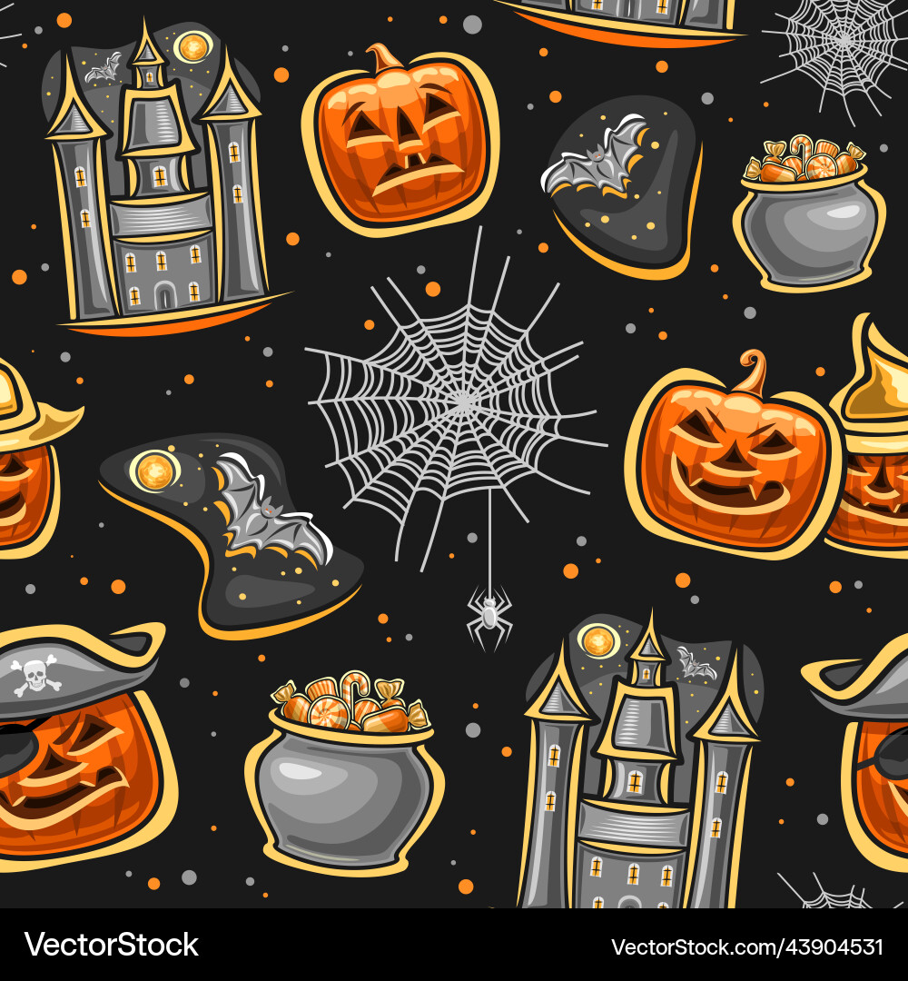Halloween seamless pattern Royalty Free Vector Image