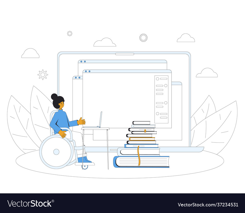 Home schooling online personal education vector image