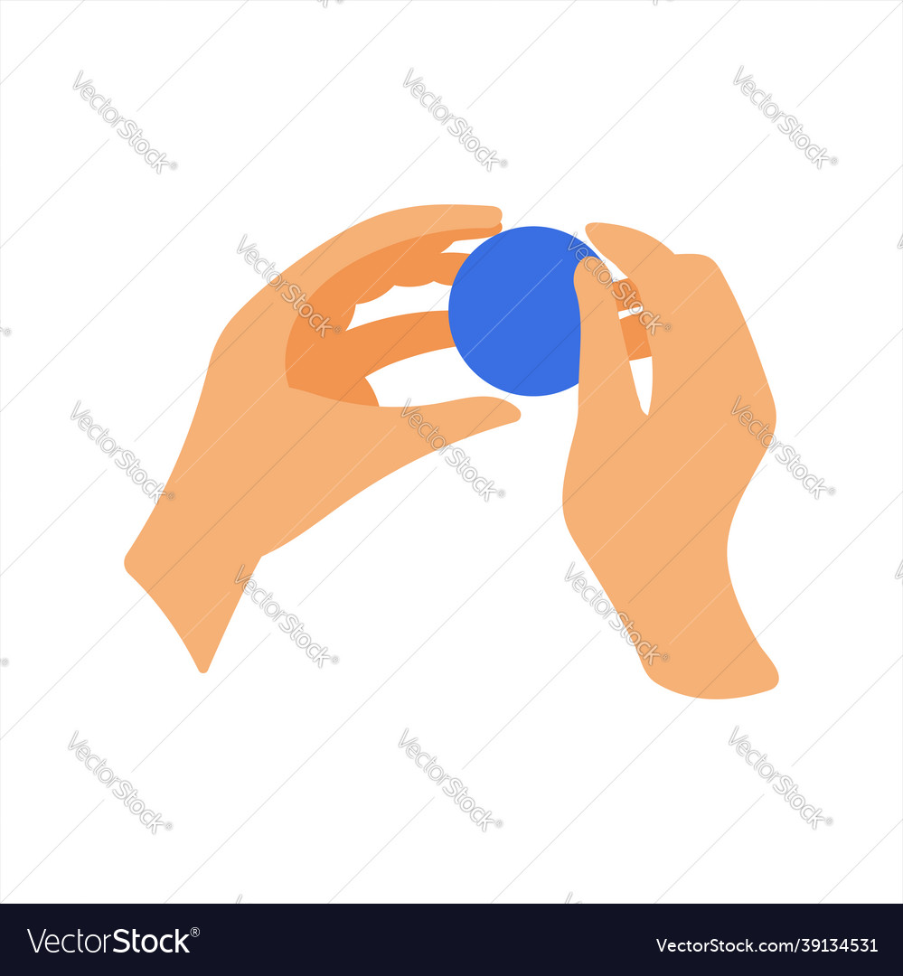 Human hands with a round ball and plasticine Vector Image