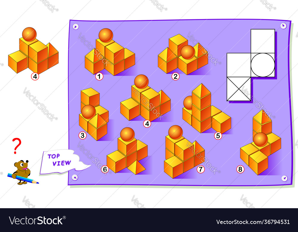 Logic puzzle game for kids find which