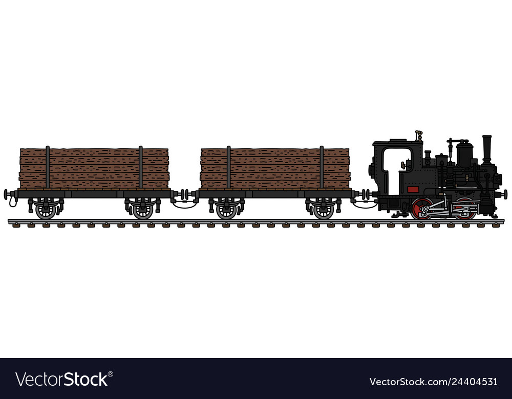 Old small timber steam train