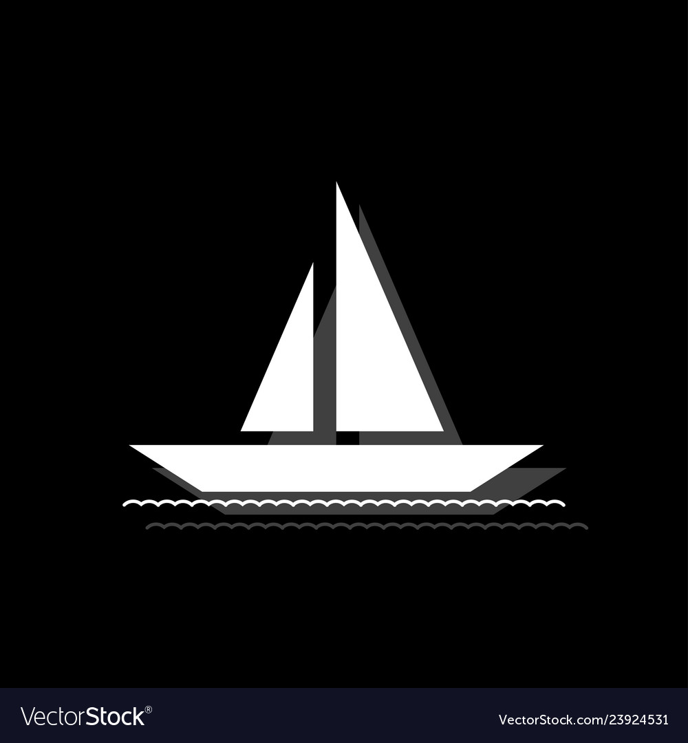 Sailboat icon flat