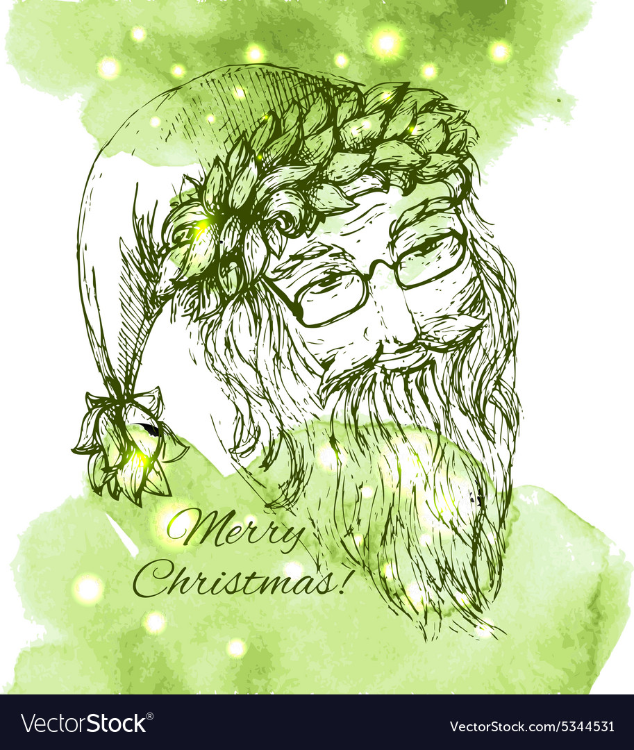 Santa Claus Hand Drawn Llustration Realistic