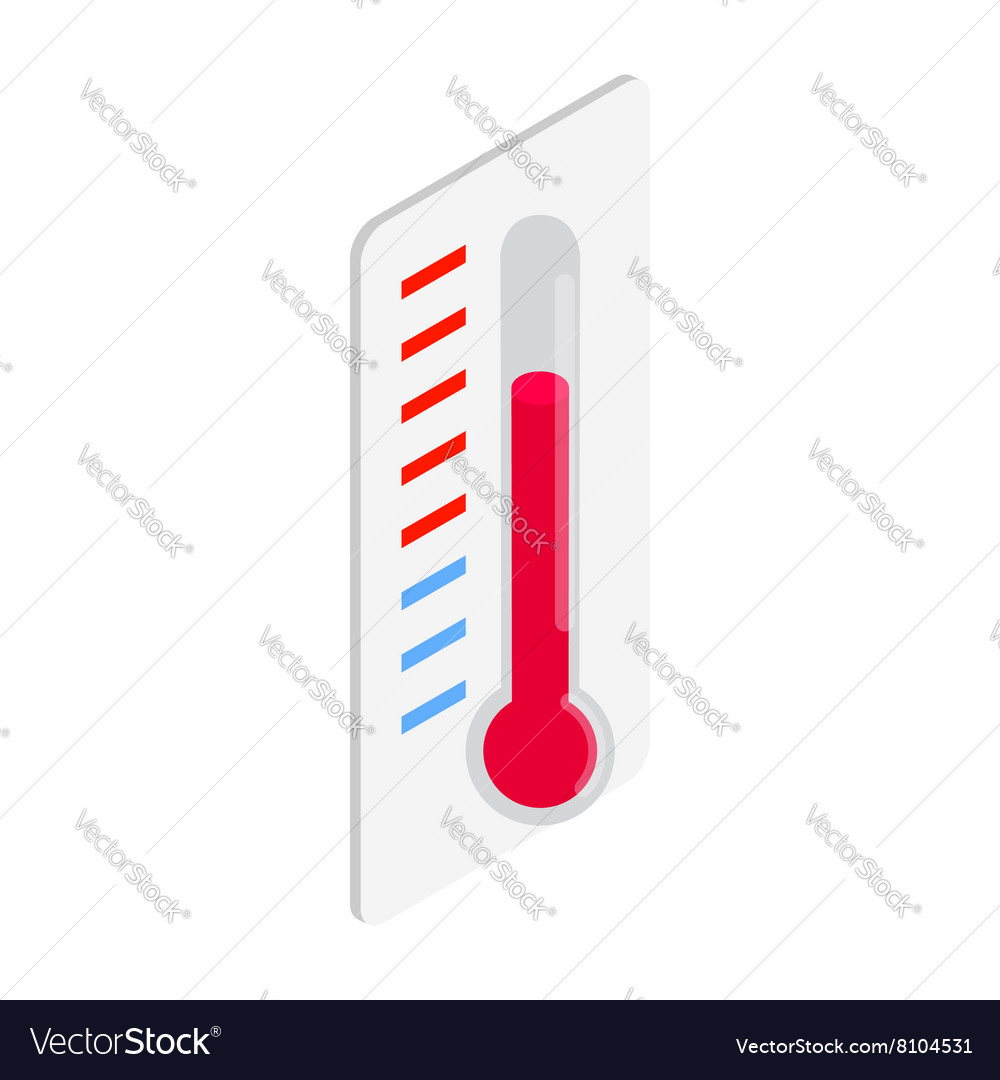 Thermometer icon isometric 3d style Royalty Free Vector