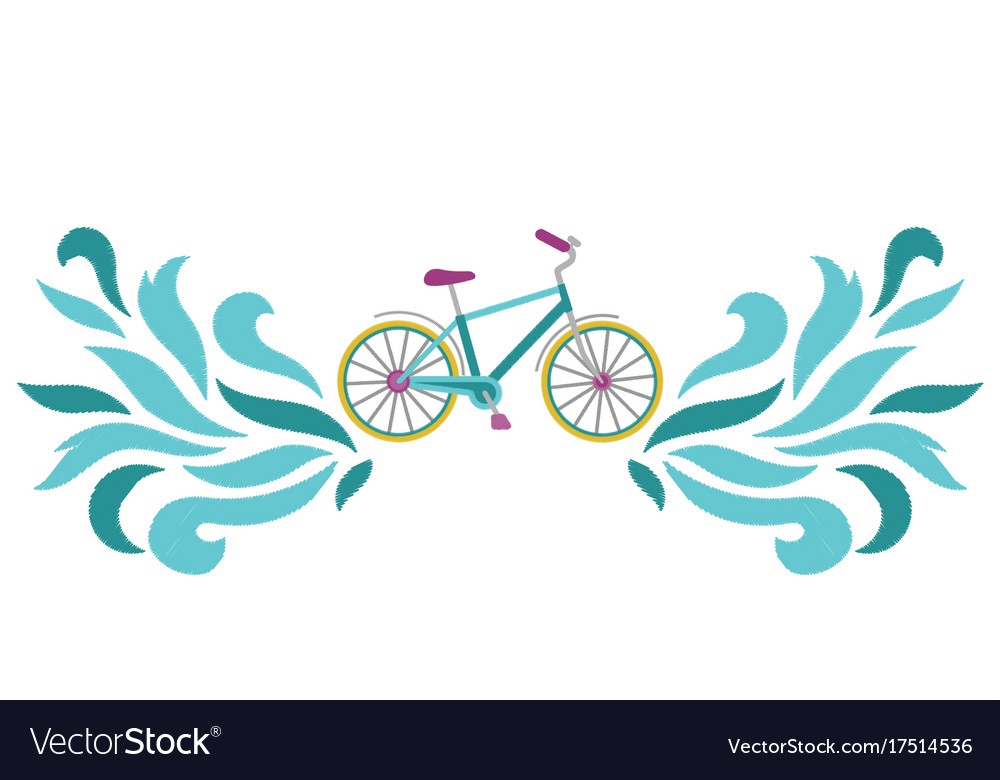 Bike embroidery pattern