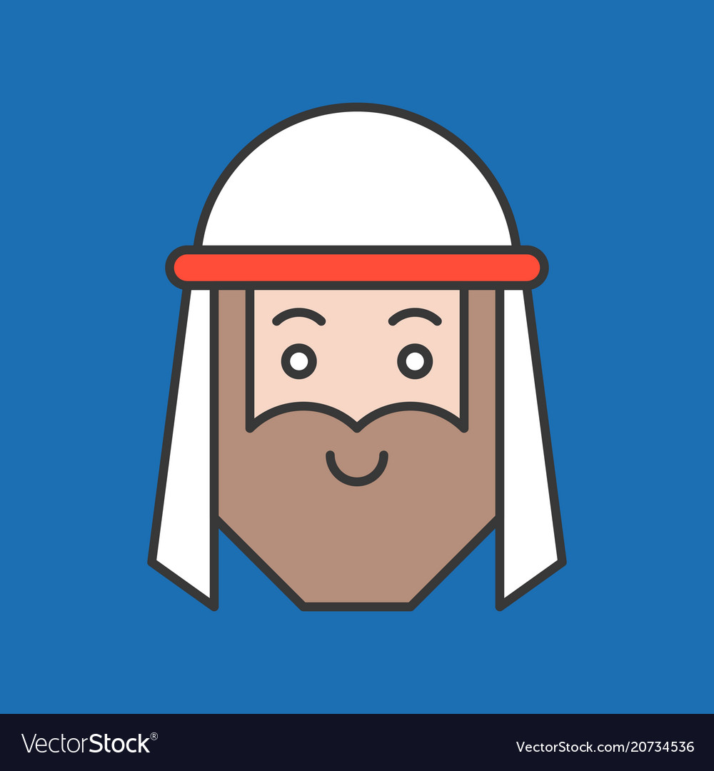 Cute muslim arab male avatar icon