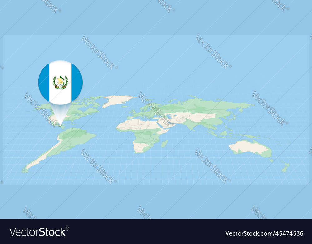 Location of guatemala on the world map marked Vector Image