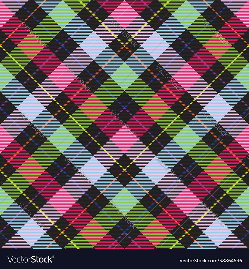 Rainbow chevron plaid tartan textured seamless Vector Image