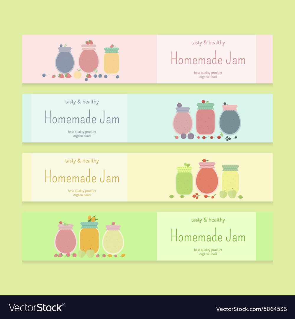 Set of flyer templates with fruit jam