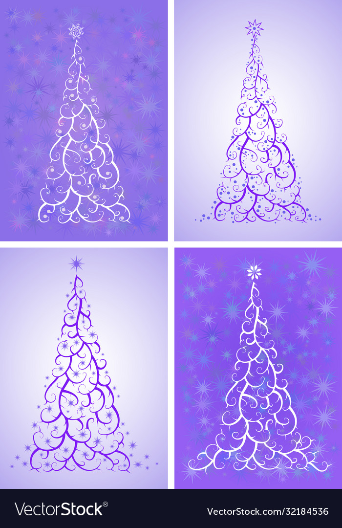 Set stylized christmas tree Royalty Free Vector Image