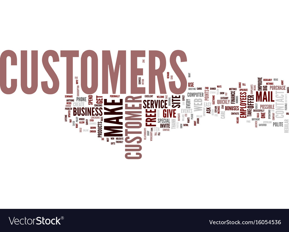 Ten ways to improve your customer service text Vector Image