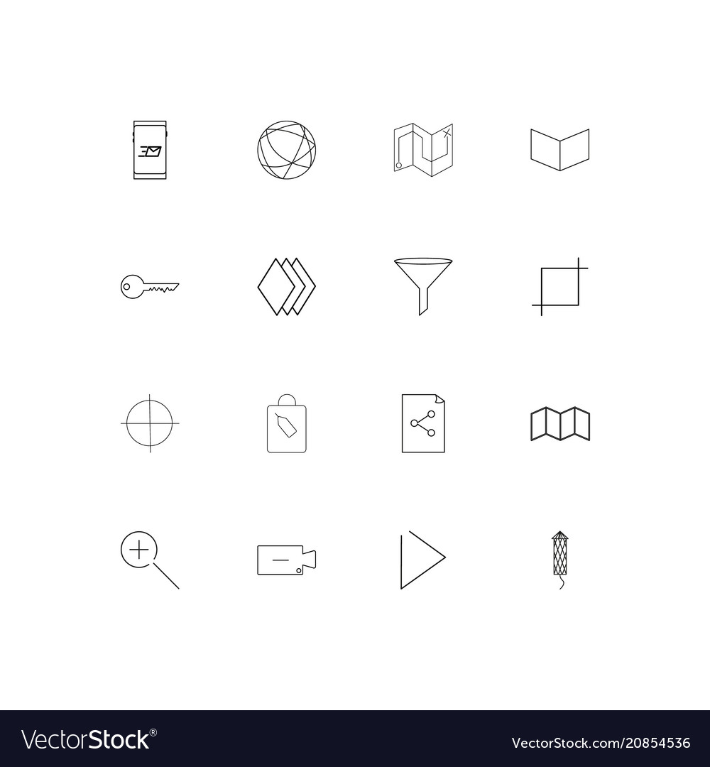 Web linear thin icons set outlined simple