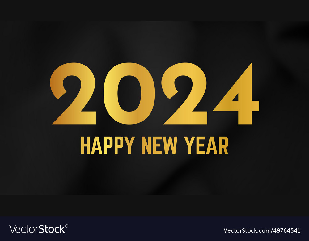 2024 happy new year on dark silk background Vector Image