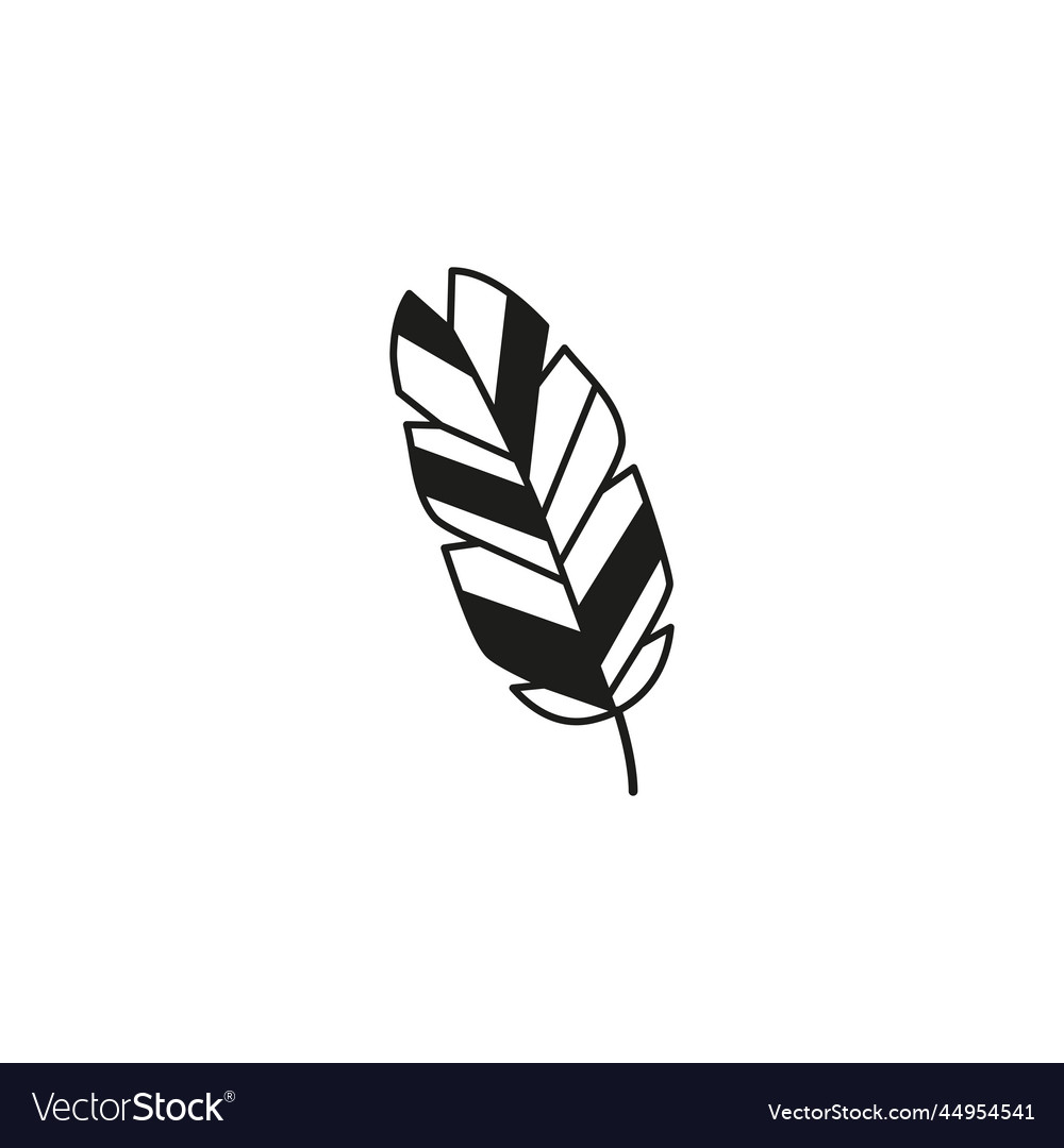 Boho stylized bird feather