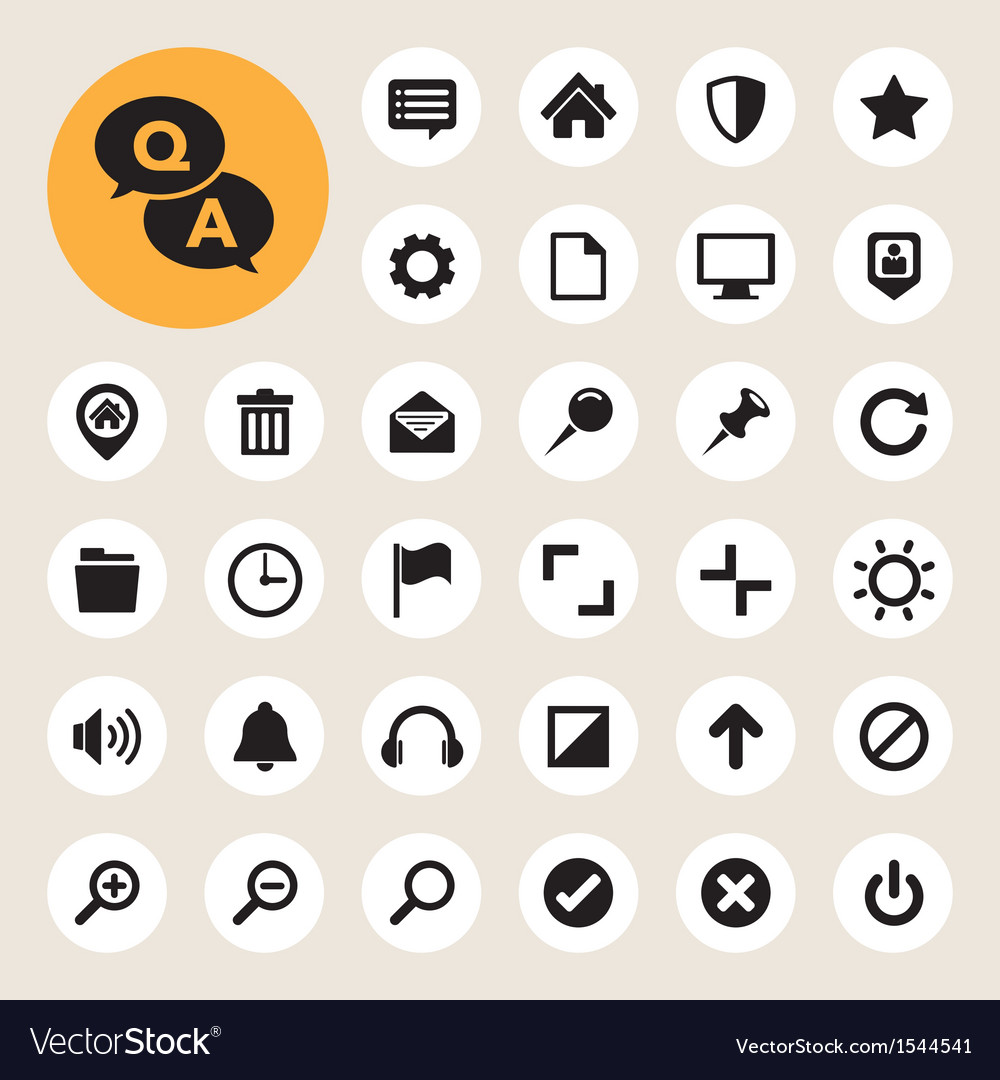 Computer menu icons set Royalty Free Vector Image