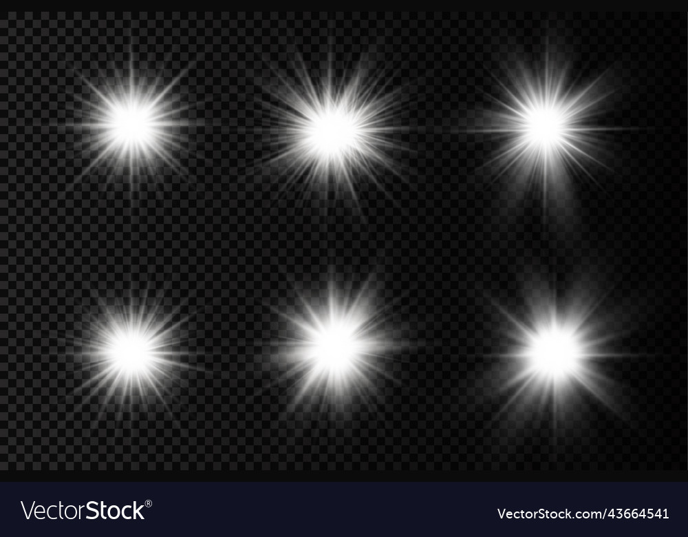 Glow bright light star white sun rays sunshine Vector Image