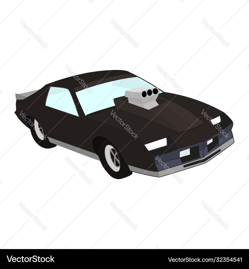 Isometric car for drag racing with a large Vector Image
