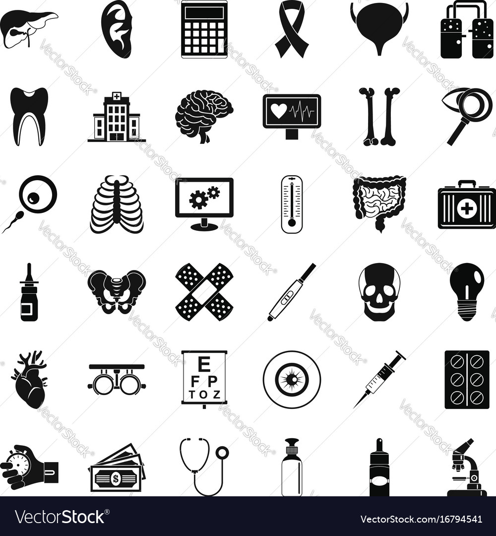 Medicine diagnostic icons set simple style Vector Image