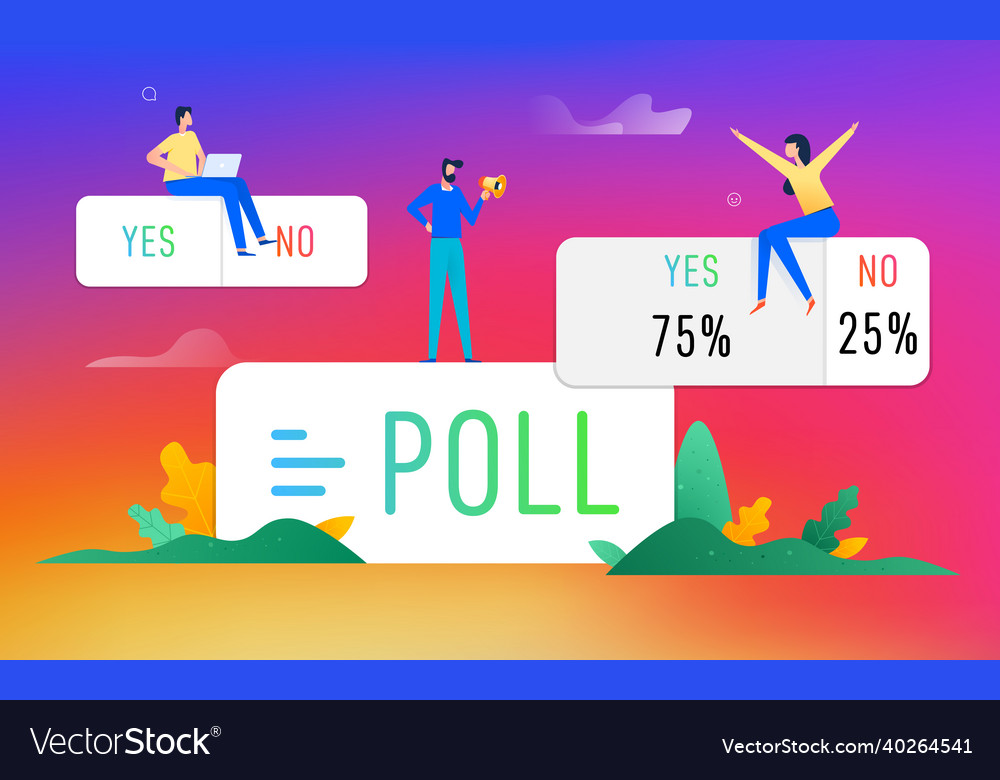 Poll ask question social media sticker Royalty Free Vector