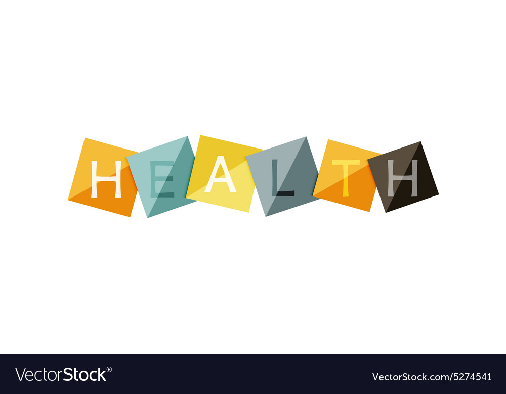 Word concept on color geometric shapes - health