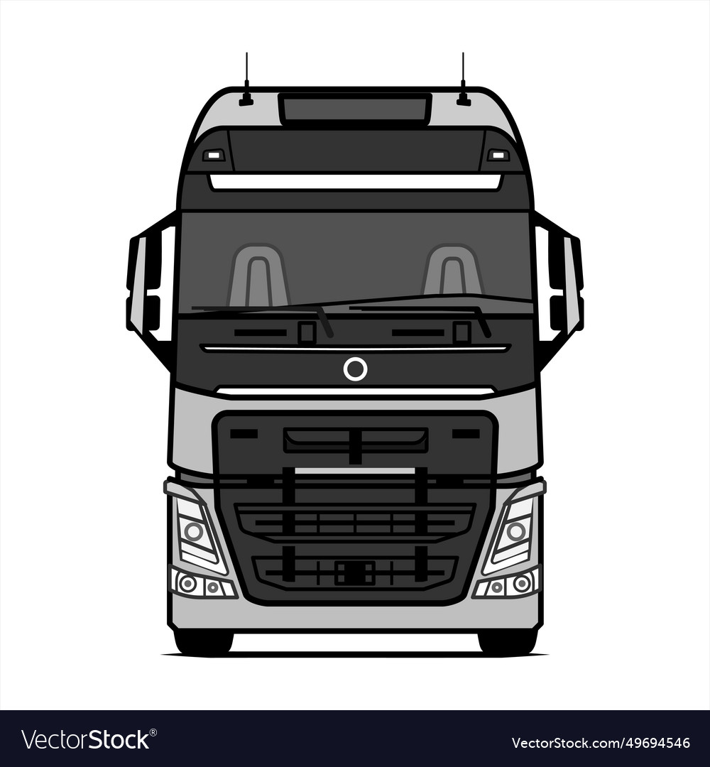 Front semi trailer truck long abstract silhouette