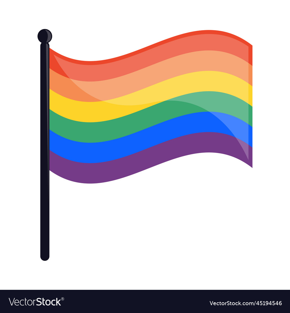 Lgbt flag in pole Royalty Free Vector Image - VectorStock