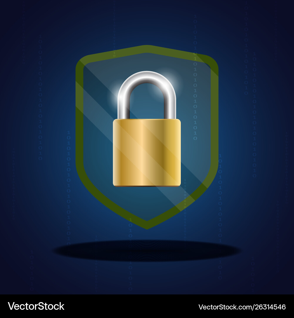 Online data protection shield Royalty Free Vector Image