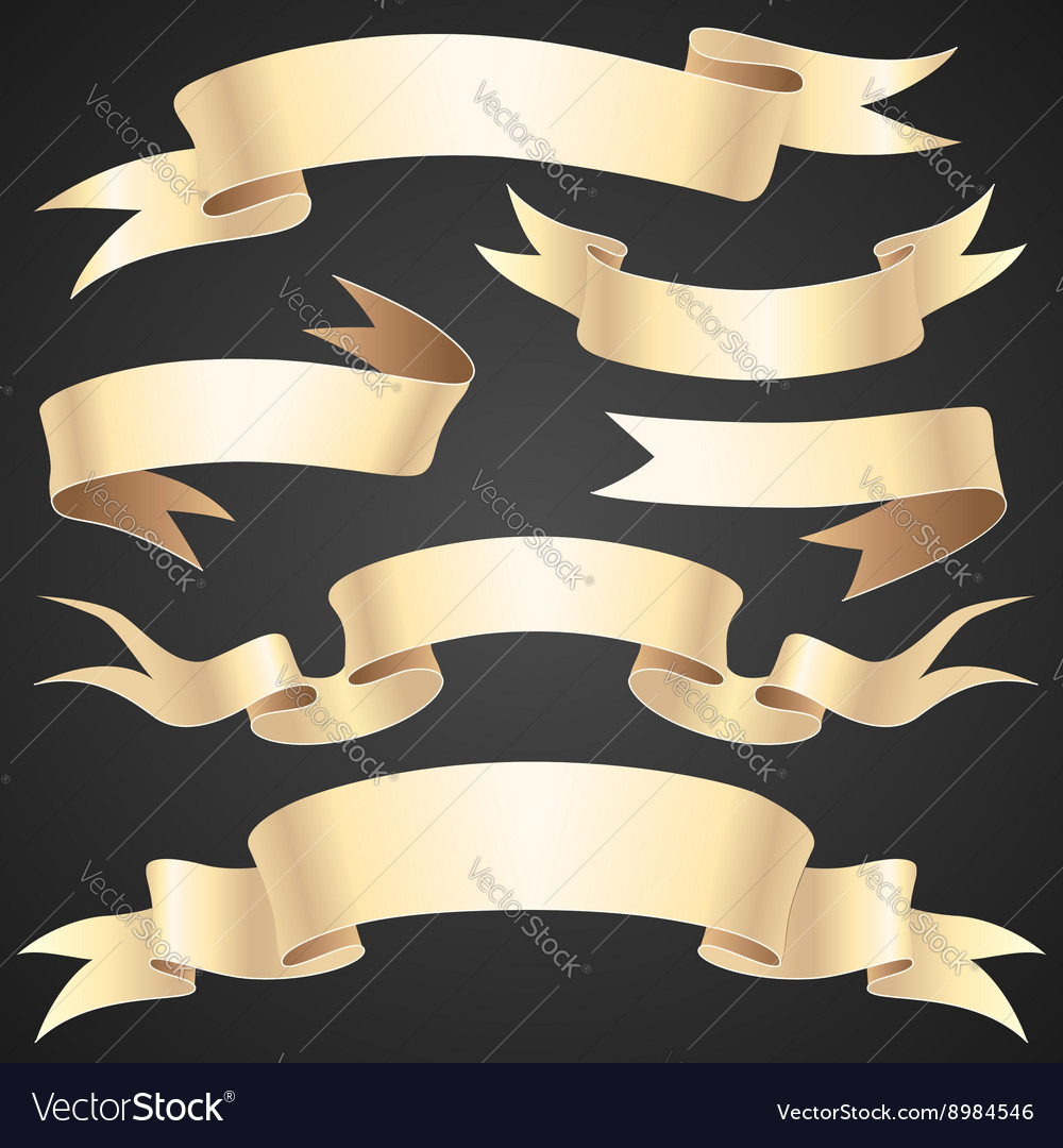 Ribbons Paper Set Royalty Free Vector Image Vectorstock