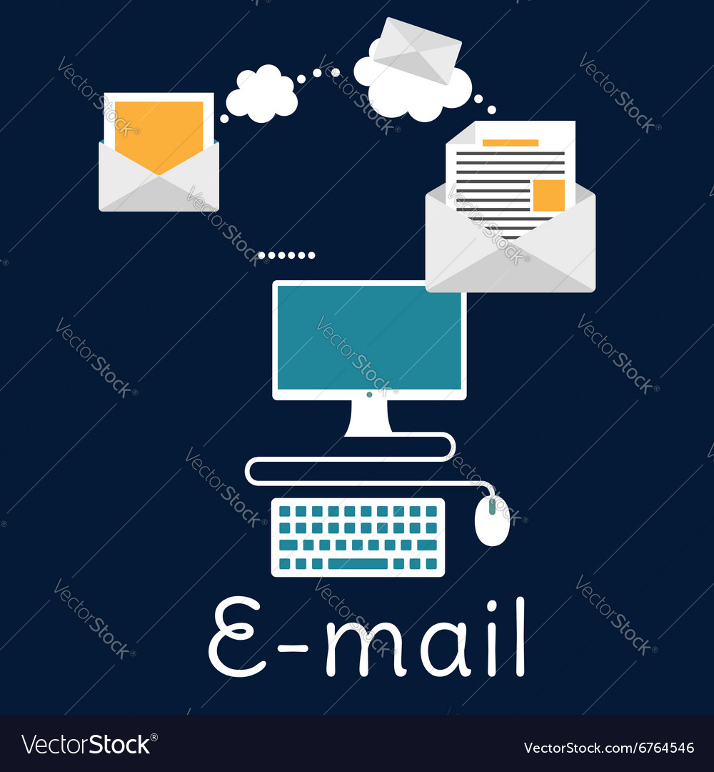 Sending and receiving email concept Royalty Free Vector