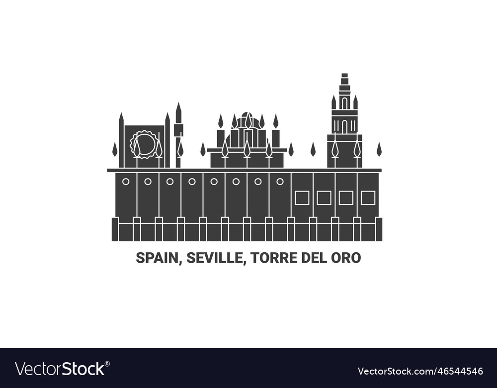 Spain seville torre del oro travel landmark Vector Image