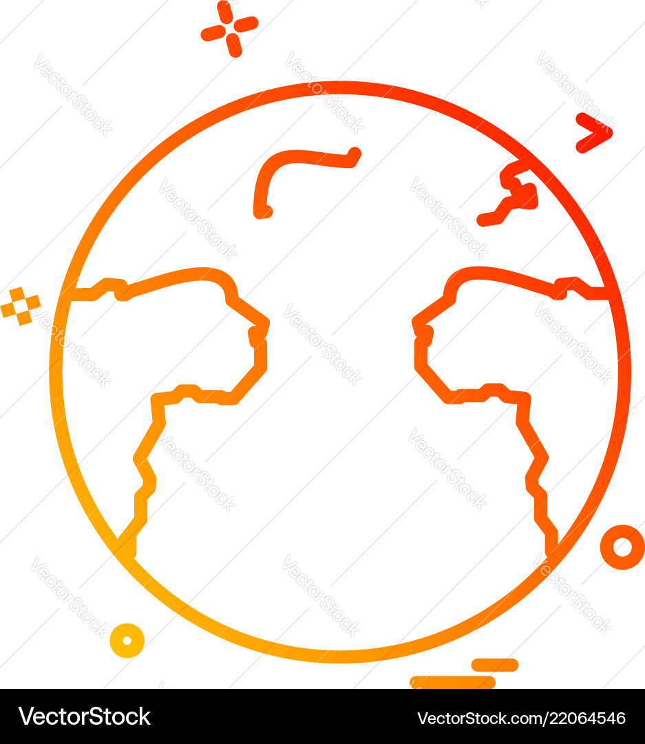World map icon design Royalty Free Vector Image