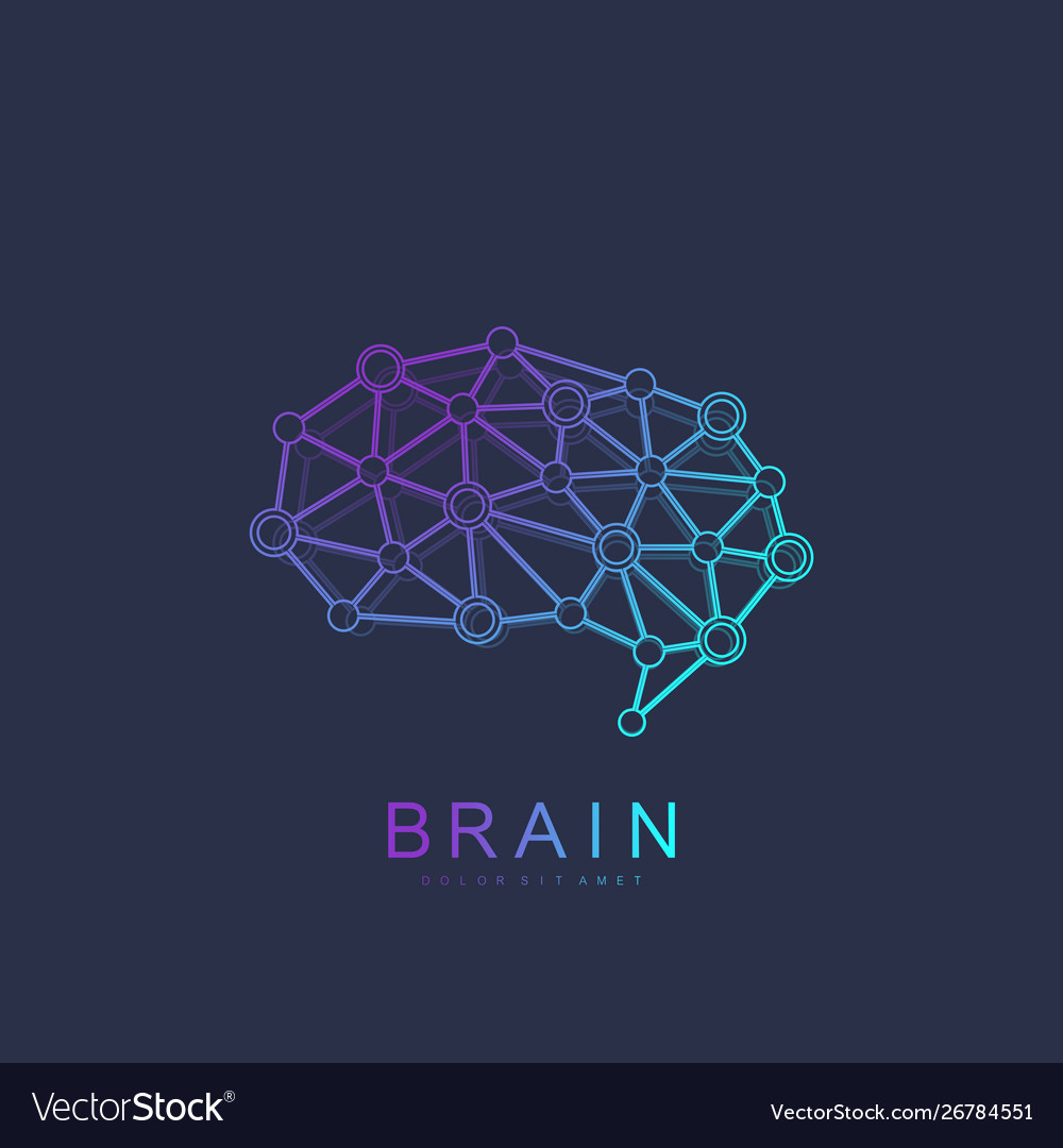 Brain logo silhouette design template Royalty Free Vector