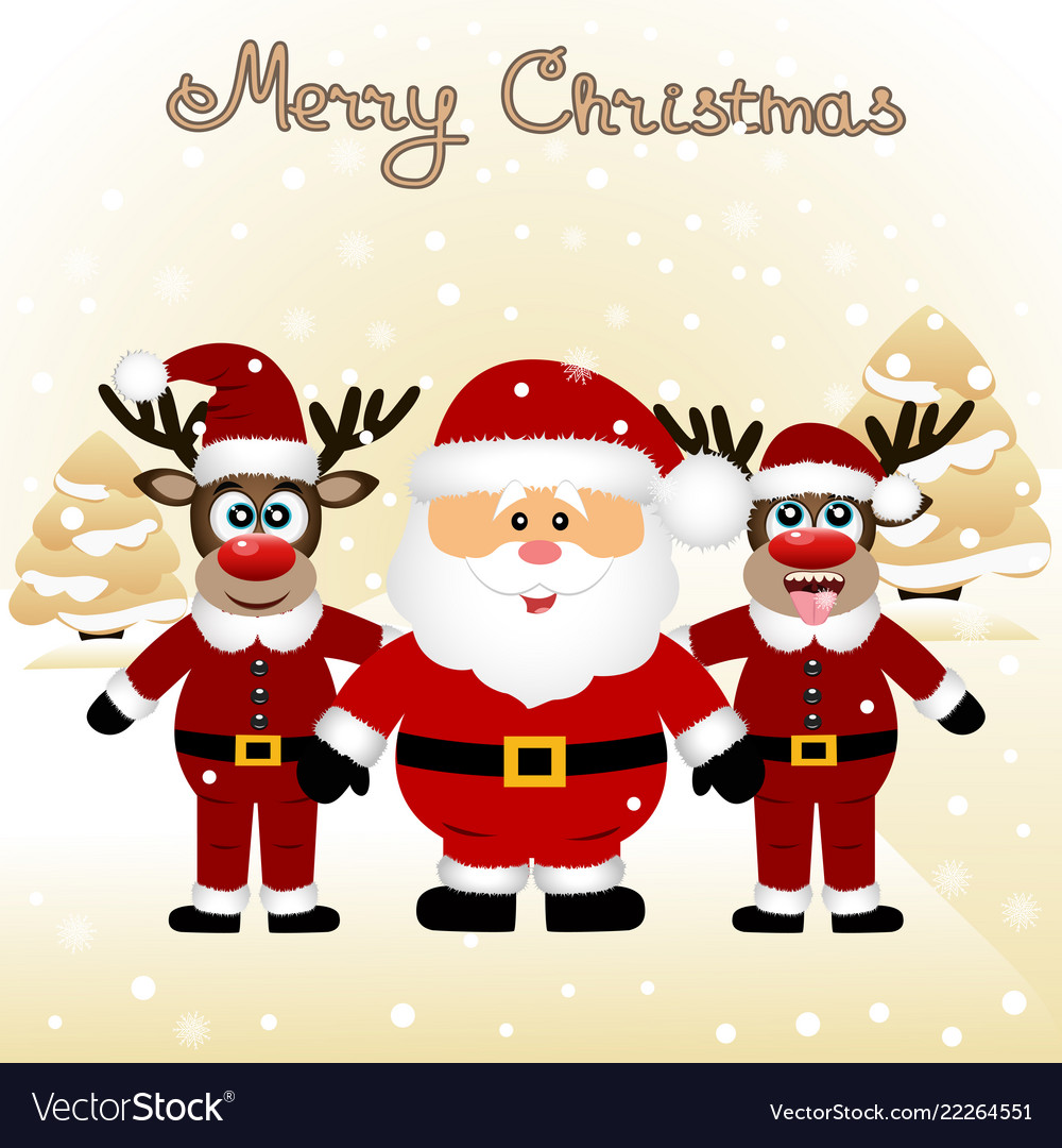Christmas card funny postcard with christmas Vector Image