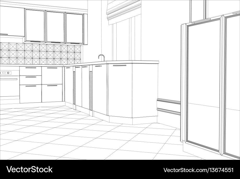 Design process in wire-frame Royalty Free Vector Image