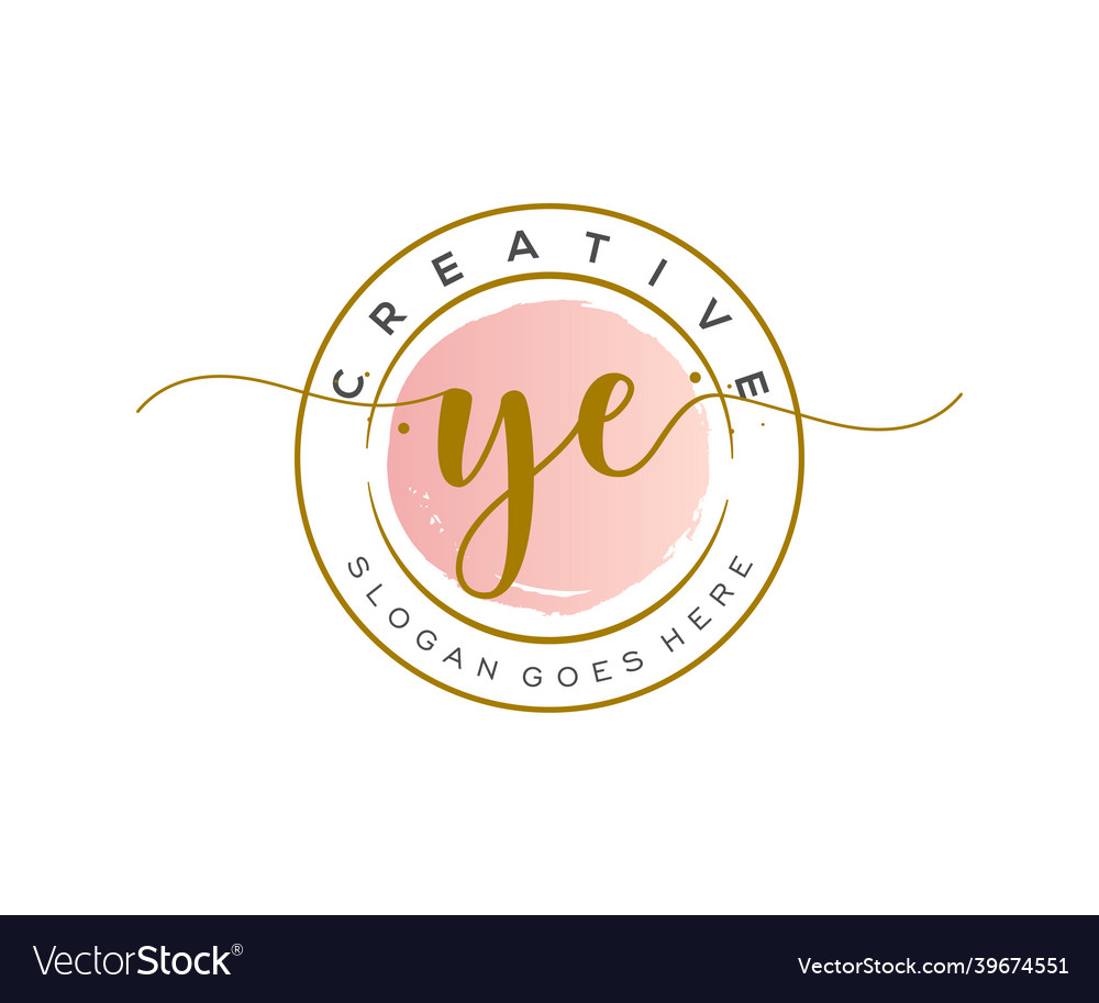 Initial ye feminine logo beauty monogram