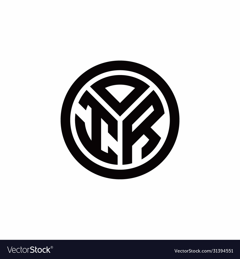 Ir monogram logo with circle outline design Vector Image