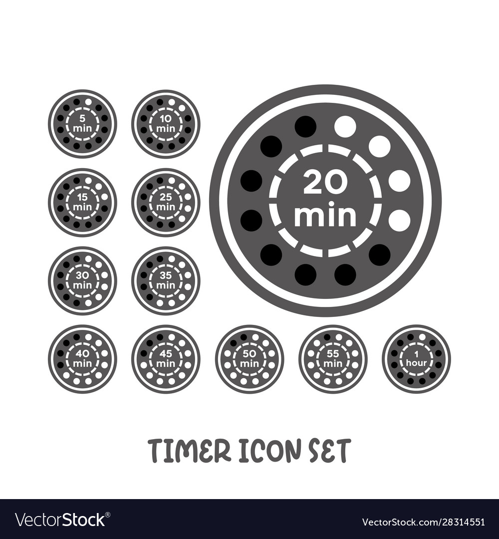 Timer icon set simple flat style