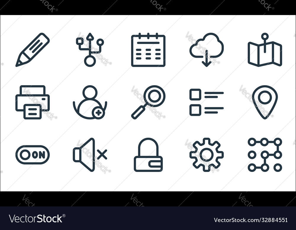 Ui line icons linear set quality vector image Ui line icons linear set quality