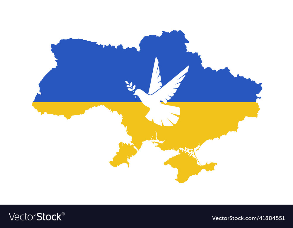 Ukrainian with the dove of peace Royalty Free Vector Image